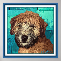 WHEATEN TERRIER: WET PUPPY POSTERS