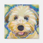 Wheatens Go Beyond Cute fun colourful dog art Fridge Magnets