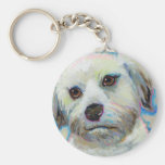 Wheatens Understand Irony fun colourful dog art Key Chain