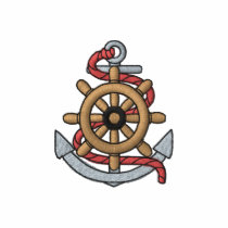 Wheel with Anchor Embroidered Shirt