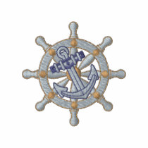 Wheel with Anchor Embroidered Polo Shirt