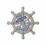 Wheel with Anchor embroidered shirts