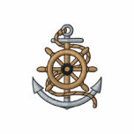 Wheel with anchor embroidered shirts