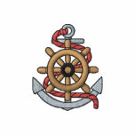 Wheel with Anchor embroidered shirts