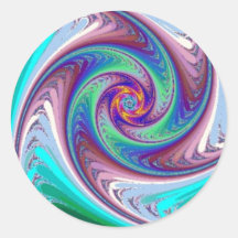 Wheel  Within Wheels Fractal Art Round Sticker