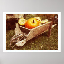wheelbarrow with pumpkins Thanksgiving print