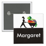wheelbarrow woman chef giant vegetables name ta... buttons