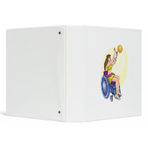 Wheelchair Basketball Girl Vinyl Binder