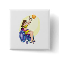 Wheelchair Basketball Girl Pin