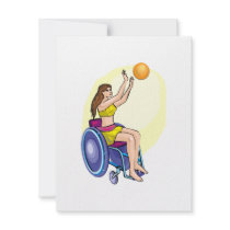Wheelchair Basketball Girl Custom Invites