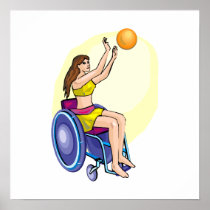 Wheelchair Basketball Girl Posters