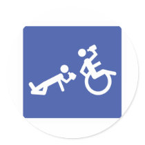 wheelchair boozer round sticker