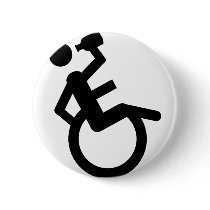 wheelchair boozer wheel chair pinback button