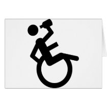 wheelchair boozer wheel chair greeting card