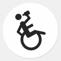 wheelchair boozer wheel chair round stickers