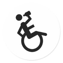 wheelchair boozer wheel chair round stickers
