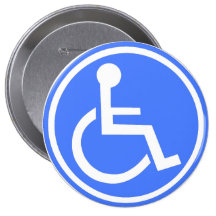 WHEELCHAIR PARKING ZONE PINBACK BUTTON