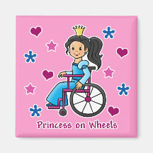 Wheelchair Princess Fridge Magnet
