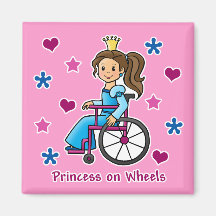 Wheelchair Princess Refrigerator Magnets