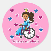 Wheelchair Princess Stickers