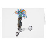 Wheelie de cabane dans un arbre de flower power carte de vœux