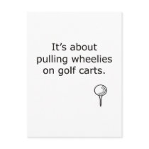 Wheelies On Golf Carts Golf Design Post Cards