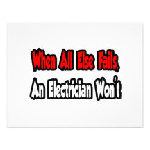 When All Else Fails, An Electrician Won't Personalized Announcement