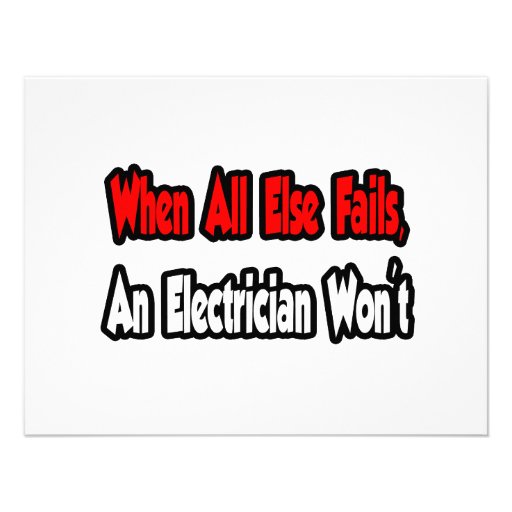 When All Else Fails, An Electrician Won't Personalized Announcement