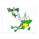 when frogs fly funny flying froggy cartoon post cards