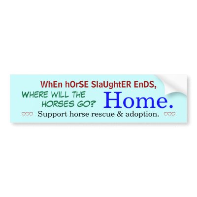 WhEn hOrSE SlaUghtER EnDS,, Where will the, 999... Bumper Sticker by GlendaJo