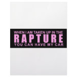 When I Am Taken Up In The Rapture... Letterhead Design