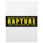 When I Am Taken Up In The Rapture... Letterhead