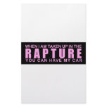 When I Am Taken Up In The Rapture... Stationery