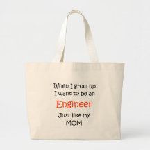 When I grow up Engineer text only Canvas Bags