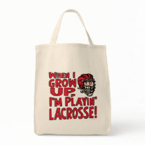 When I Grow Up I'm Playing Lacrosse Red Helmet Bag