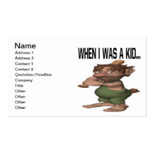When I Was A Kid Business Card Template