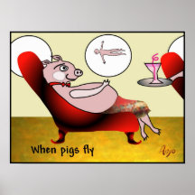 When pigs fly by Anjo Lafin Posters
