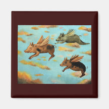 When Pigs Fly Fridge Magnets