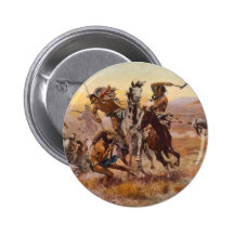 When Sioux and Blackfeet Met by Charles M. Russell Pin