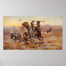 When Sioux and Blackfeet Met by Charles M. Russell Posters