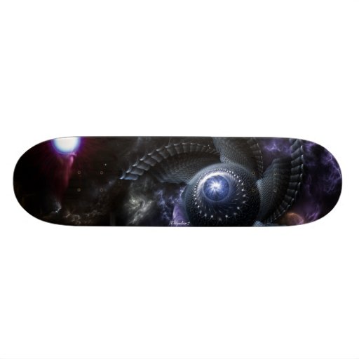 When Universes Collide Fractal Art skateboard