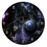 When Universes Collide Fractal Art Wall Clock