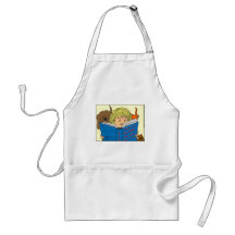 Where do dogs and cats come from colour cartoon aprons