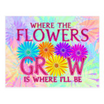 Where Flowers Grow Notes Card Post Card