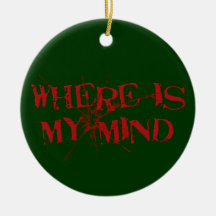 Where Is My Mind - Cracked Glass Red Messy Letters Ornaments