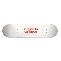 Where Is My Mind - Cracked Glass Red Messy Letters Skate Boards