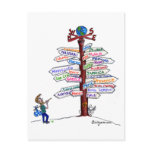 Where To Go? Road Signs Postcard Customizable