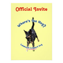 Where's the Hog Dog Invitations