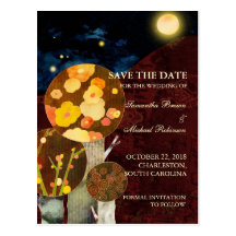 Whimsical Autumn Trees: Save the Date Postcards