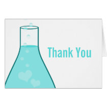 Whimsical Beaker Thank You Card, Aqua cards